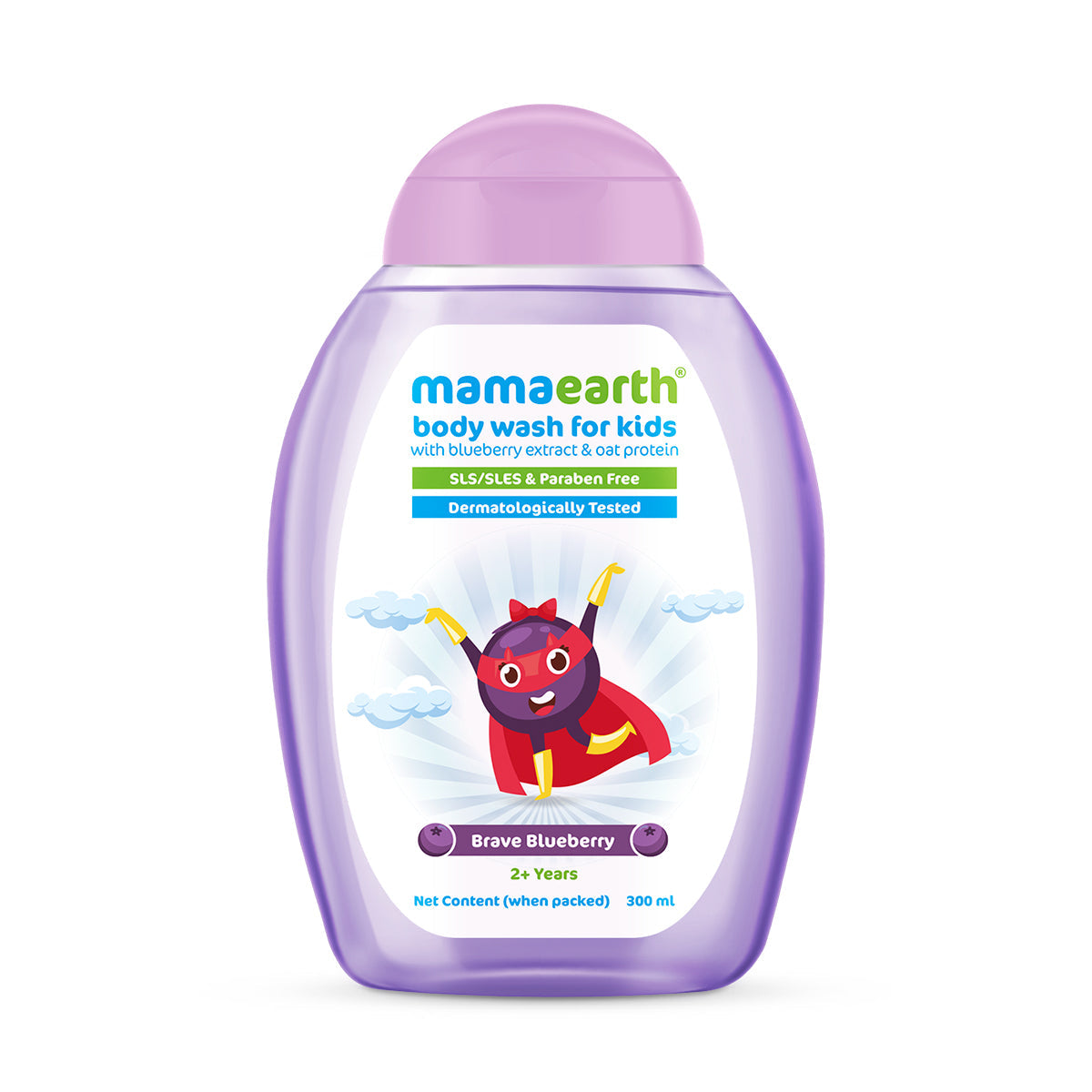 Mamaearth Brave Blueberry Body Wash For Kids with Blueberry and Oat Protein - 300 ml