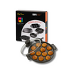 Human Hydro Pre-Seasoned Cast Iron 12-Pit Paniyaram Pan with 4mm Glass Lid 20cm Naturally Nonstick Gas Induction