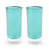 UMAI Double Wall Borosilicate Glass Coffee Mug Set of 2 (240ml) | Green