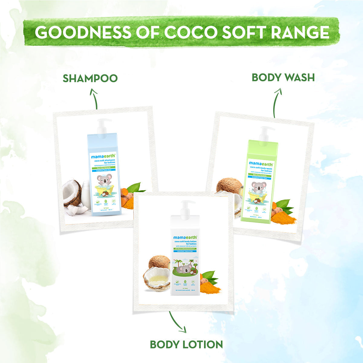 Mamaearth Coco Soft Shampoo with Turmeric for Gentle Cleansing - 400 ml