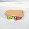 USHA SHRIRAM Borosilicate Glass Tiffin Box 980ml | Bamboo Lid | Leak-Proof | Glass Lunch Box