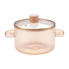 UMAI Borosilicate Glass Saucepan 1.45L Ribbed Amber with Lid Gas Stove Microwave Safe