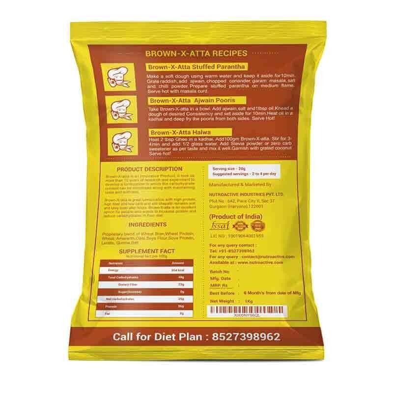 Diabexy NutroActive BrownX atta Atta High Protein  Flour - 1kg