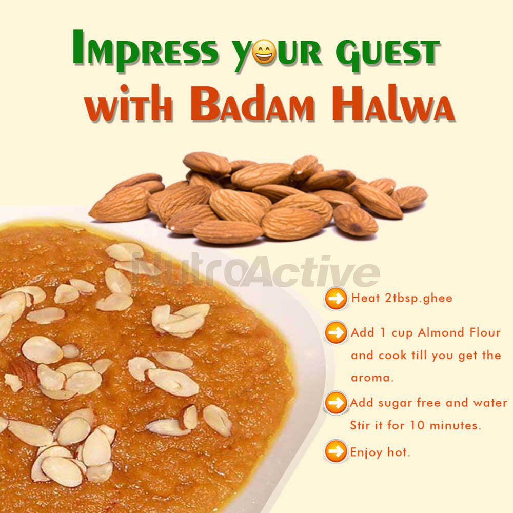 Diabexy NutroActive Whole Almond Flour Keto Friendly Badam Powder - 200 gms