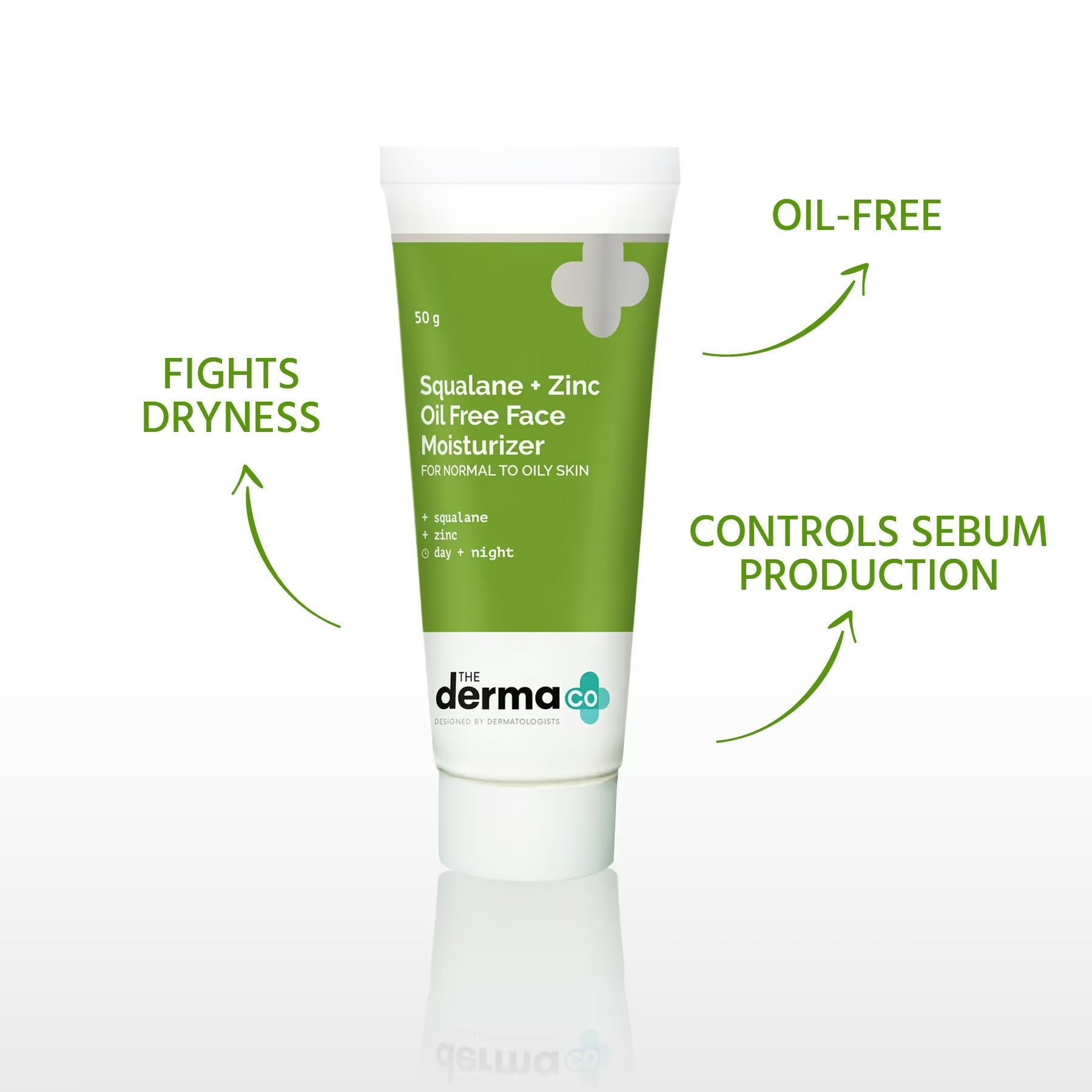 The Derma Co Squalene + Zinc Oil-Free Moisturizer for Normal to Oily Skin - 50 gms