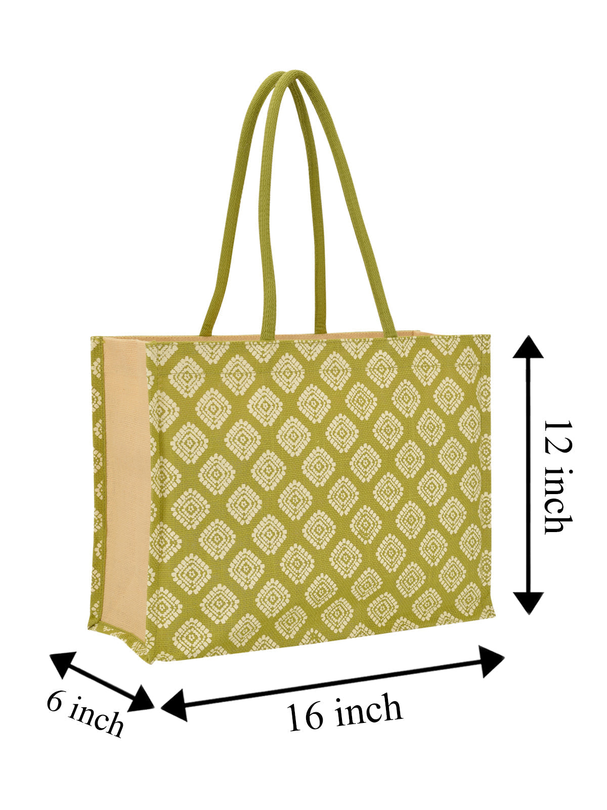 Jute Cottage Shopping Square Diamond All Over Print Zipper