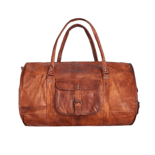 Craftshades – 20 Inch Handcrafted Curved Duffle Goat Leather Bag | 100 Genuine Leather