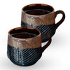 USHA SHRIRAM Ceramic Tea Coffee Cup 320ml x 2 Microwave Safe Glossy Finish Brown Black Mug Set Pack of 2