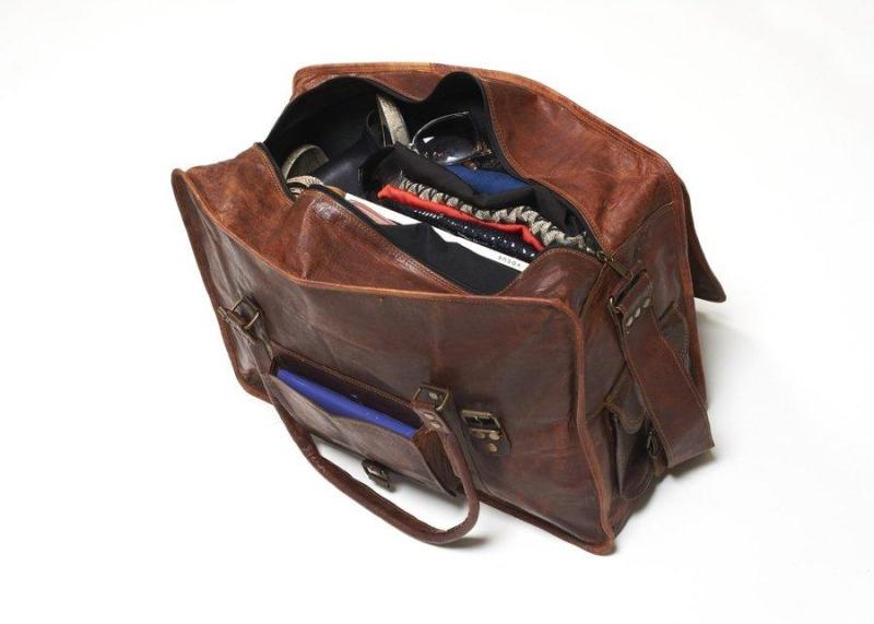 Craftshades – 20 Inch Handcrafted Travel Duffle Goat Leather Bag | 100 Genuine Leather