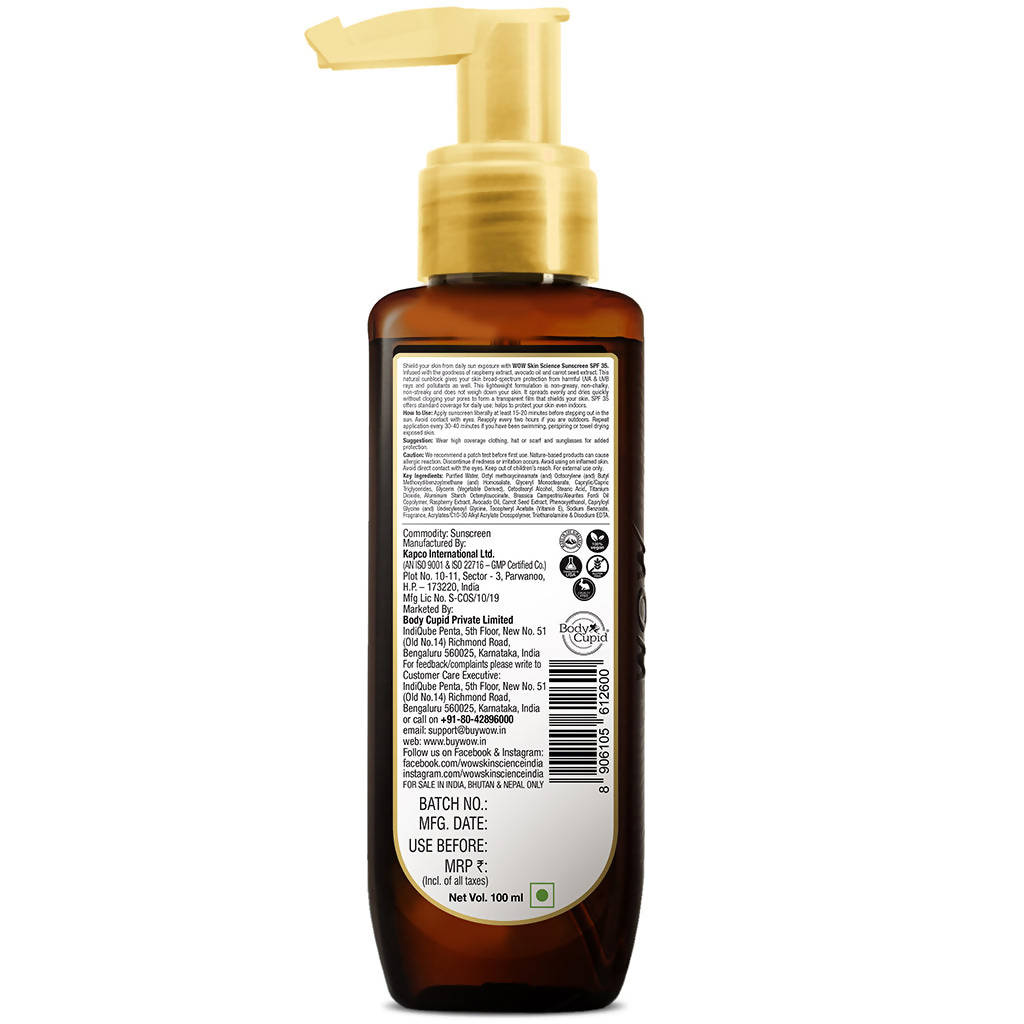 Wow Skin Science Sunscreen Matte Finish - SPF 35 PA++ - 100 ml - DesiPick