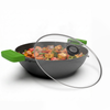 Esspy Pre Seasoned Cast Iron Kadhai With Silicon Handle Cover & Glass Lid
