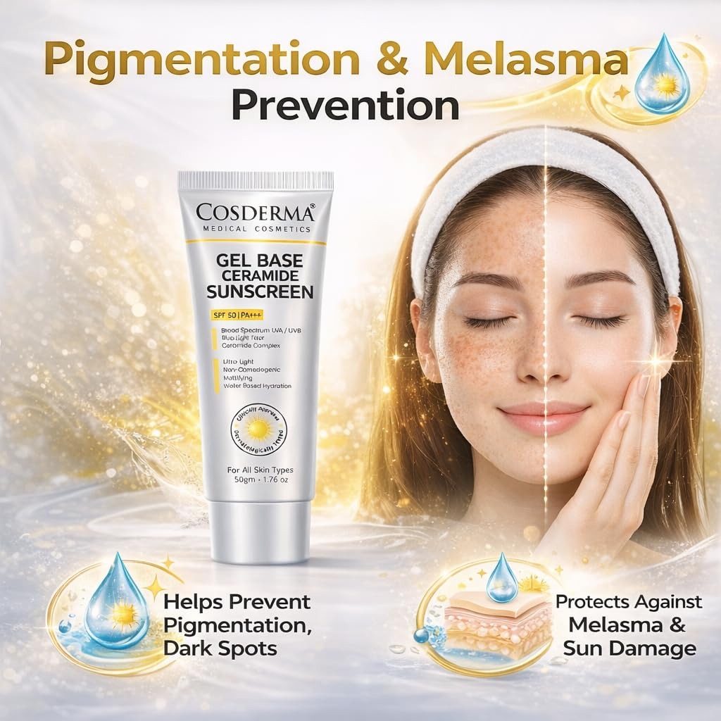 Cosderma Gel Base Ceramide Sunscreen SPF 50 PA+++ With UVA,UVB - 50 Gm ...