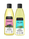 Soulflower Set of Rosemary Lavender Healthy & Tea Tree Hair Treatment Oil - 225 ml each