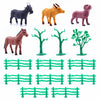 Chanak Realistic Farm Animal Set with Tree & Fence for Kids-15 Piece