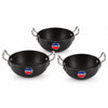 Tosaa Non-Stick Hard Anodised Serving Kadhai 3-Pc Set 340ml + 360ml + 375ml Black