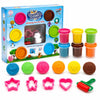 Chanak Clay Dough for Kids 6 Clay Tubs (50g Each)|1 Roller| 3 Shape Cutters & 2 Toys