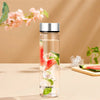Borosil Neo Borosilicate Glass Water Bottle Silver Lid 550ml