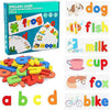 WISHKEY Wooden Spelling Game for Kids, Early Education Word Making Game with Flash Cards