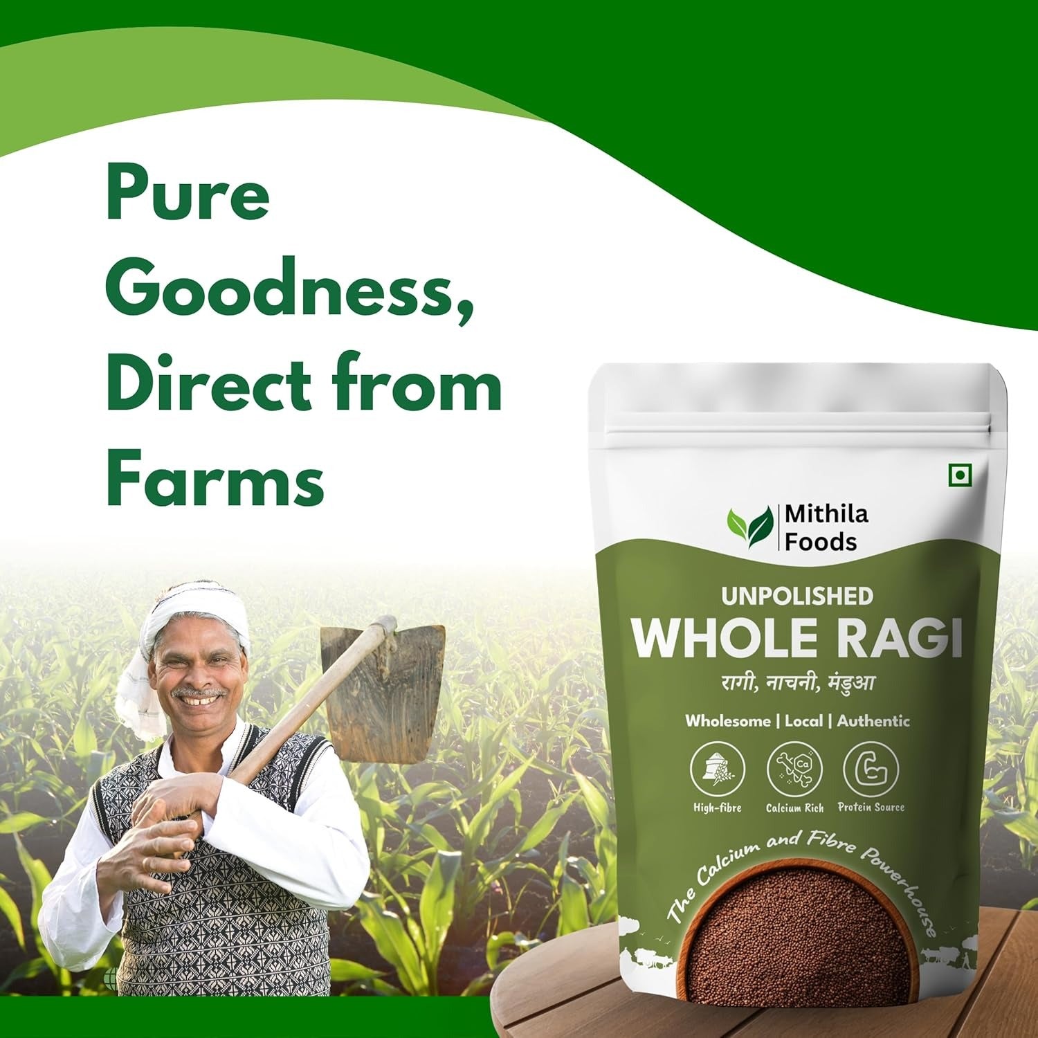Mithila Foods Unpolished Whole Ragi - DesiPick