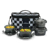 Borosil Larah ColorMate Universal Lunch Box Black Set of 4 (320ml x 2 + 240ml x 2)