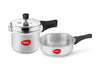 Pigeon by Stovekraft Mini Combi Aluminium Pressure Outer Lid Cooker Set, 2 and 3 Litres