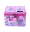 WISHKEY Cute & Colorful Unicorn Printed Metal Piggy Bank With Secure Lock & Keys