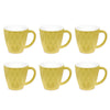 Borosil Larah Curl Cup Set Sun Yellow (160ml x 6)