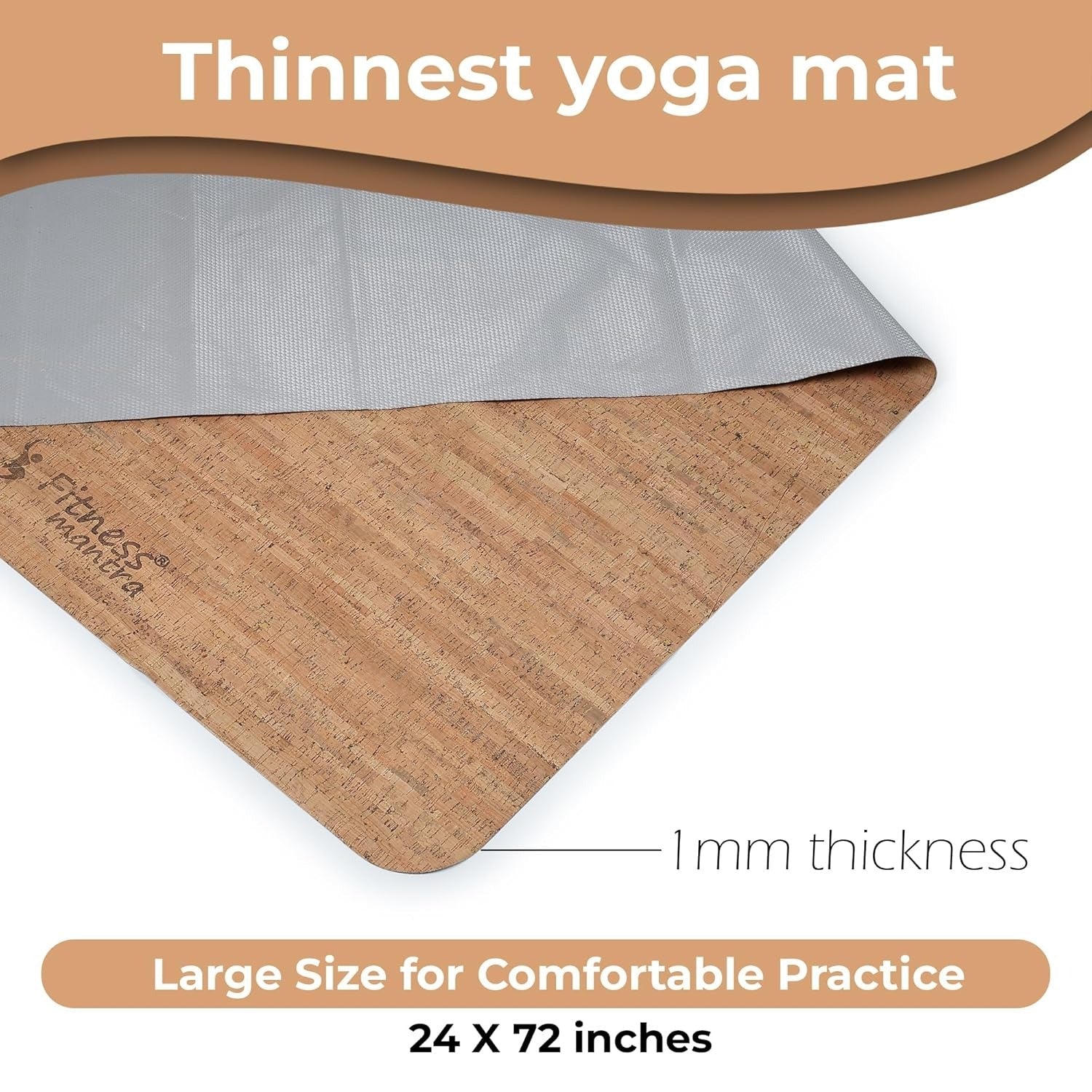 Fitness Mantra Premium Natural Cork & Rubber Yoga Mat
