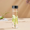 Borosil Neo Borosilicate Glass Water Bottle Black Lid 550ml