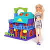 WISHKEY Doll House Playset with Fashion Doll & Accessories Combo Portable