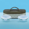Borosil Larah Gracia Glass Lunch Box Round Set of 2 Flat