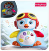 Babyhug Premium 3-in-1 Bump & Go Smart Swing Penguin Toy with Music & Lights