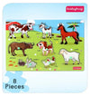 Babyhug Premium 8 pcs Wooden Board Domestic Animals puzzle