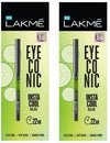 Lakme Eyeconic Insta Cool Kajal Matte Finish Pencil Colour Deep Black1 - 0.7 gms (Pack of 2)