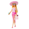 Barbie Blonde Doll with Pink and White Swimsuit