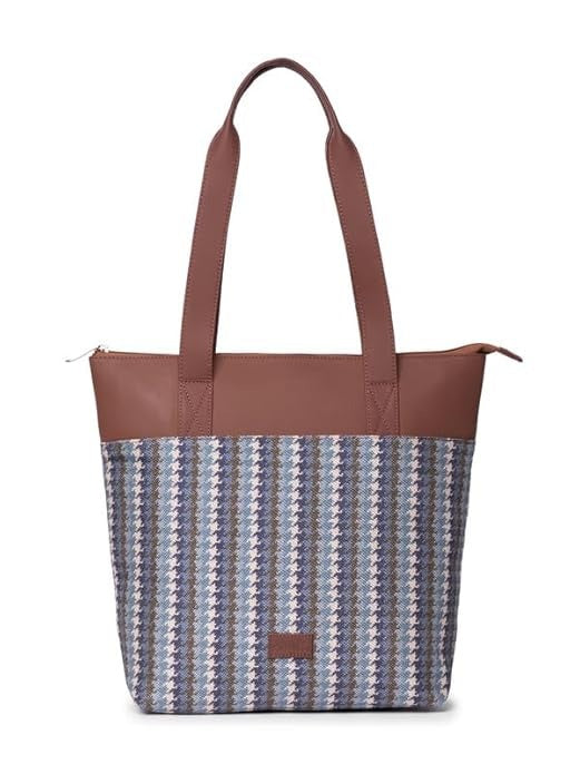 Zouk Printed Women's Jute Handcrafted & Leather Everyday Tote Bag