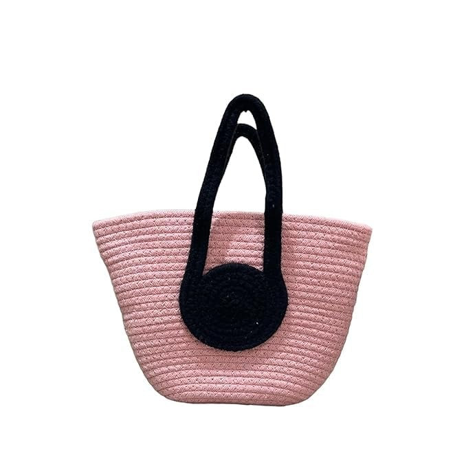 Attractive Hand Bag Large Tote Bamboo Beach Basket for Women Jute Handmade