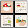 Kotart Photo Frames for Kitchen and Restaurant Wall Decoration The Food we eat  Set of 4 B