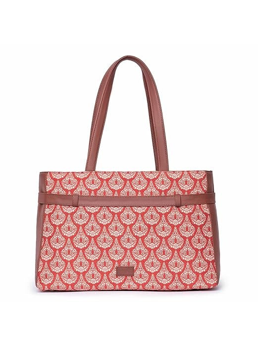 Zouk Women's Jute Handcrafted Vegan Leather Statement Office Shoulder Bag