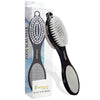 MiDazzle 4-in-1 Foot Pedicure Brush Pumice Stone Scrubber File for Soft Care & Midazzle Daily Comb - Set of 3