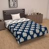 Divine Casa 120 GSM Microfiber Single Dohar Soft & Lightweight Throw Blanket Tree Motif Pattern Colour Navy Blue & White
