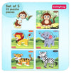 Babyhug 5 in 1 Premium Wooden Jigsaw Jungle Animals 20 pcs puzzle