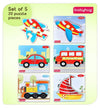 Babyhug 5 in 1 Premium Wooden Jigsaw Transport Vehicles 20 pcs puzzle