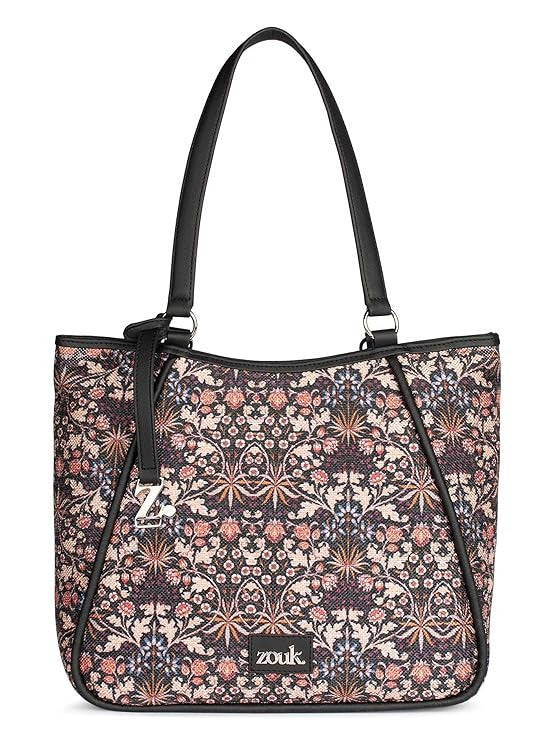 Zouk Naisha Tote Jute & Leather Handbag for Women