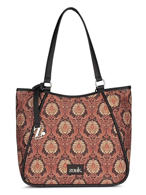 Zouk Naisha Tote Jute & Leather Handbag for Women
