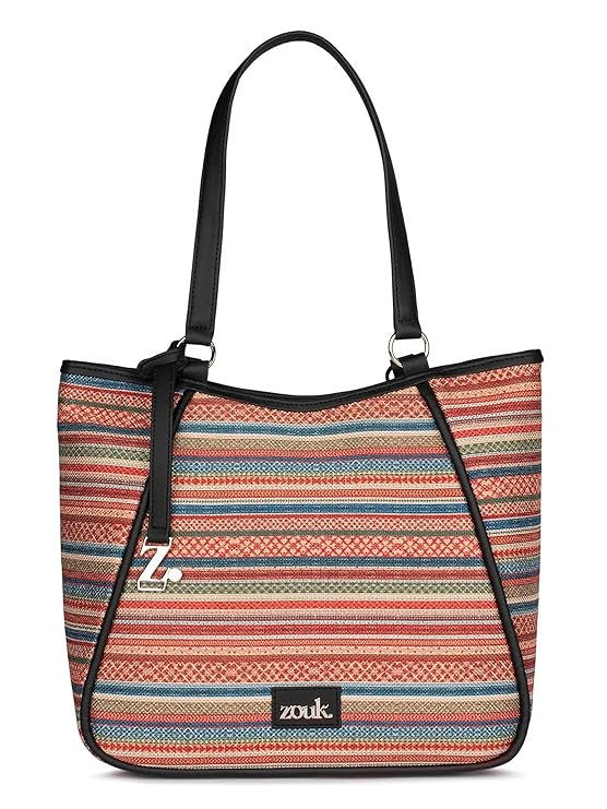 Zouk Naisha Tote Jute & Leather Handbag for Women