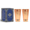 India Art Villa Hammered Copper Big Lassi Glass Tumbler Cup with 2 Rings - 700 ml