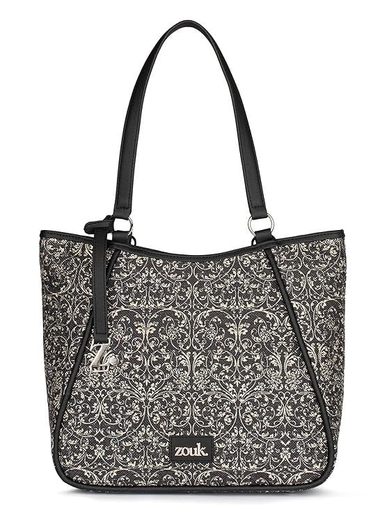 Zouk Naisha Tote Jute & Leather Handbag for Women