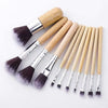 Bronson Professional Super Soft Bristles HD Finish Bamboo 11 Pc Makeup Brush Set with Pouch