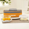 Borosil Zest Glass Lunch Box with Bag Square Set of 2 Flat